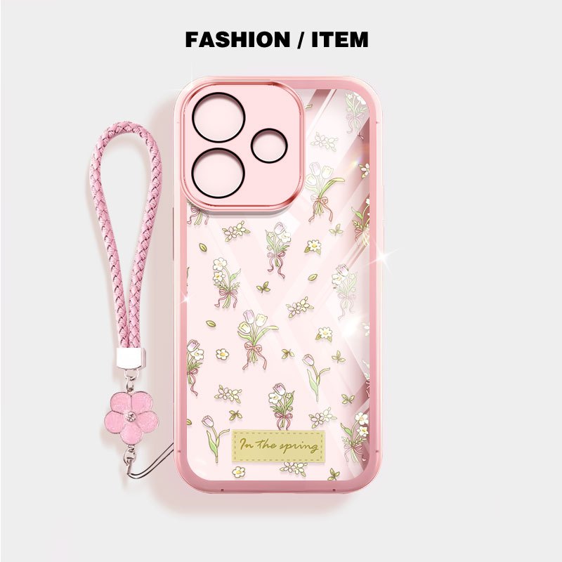 Ốp Điện Thoại YBD INS Cho OPPO A6C A5X A5 Pro 5G 4G Vỏ Bó Hoa Tulip Nhỏ