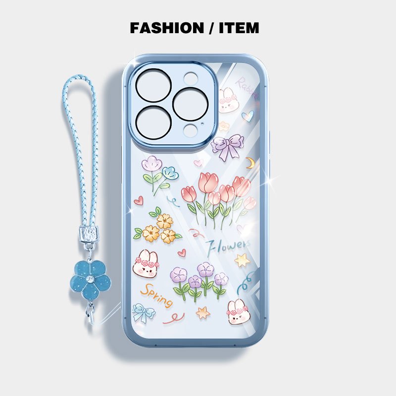 Ốp Điện Thoại YBD INS Cho iPhone 14 Pro Max 15 Pro Max 16 Pro Max Vỏ Bó Hoa Tulip Nhỏ