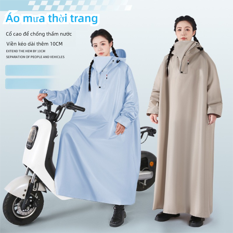 Áo mưa 1 người trùm kín vải OXFORD siêu bền, chống thấm - nhanh khô -an toàn đi xe máy, xe điện model 2025.