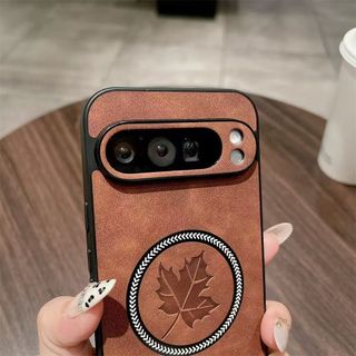 Dành Cho Google Pixel 7 Pro 9 7 8 Pro 10 9 Pro 10 XL 7A 9A Vỏ Điện Thoại Da Cừu Lá Phong Hút Từ Tính Chống Rơi Và Chống Sốc Vỏ Bảo Vệ Điện Thoại