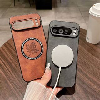 Dành Cho Google Pixel 7 Pro 9 7 8 Pro 10 9 Pro 10 XL 7A 9A Vỏ Điện Thoại Da Cừu Lá Phong Hút Từ Tính Chống Rơi Và Chống Sốc Vỏ Bảo Vệ Điện Thoại