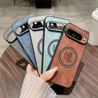Dành Cho Google Pixel 7 Pro 9 7 8 Pro 10 9 Pro 10 XL 7A 9A Vỏ Điện Thoại Da Cừu Lá Phong Hút Từ Tính Chống Rơi Và Chống Sốc Vỏ Bảo Vệ Điện Thoại