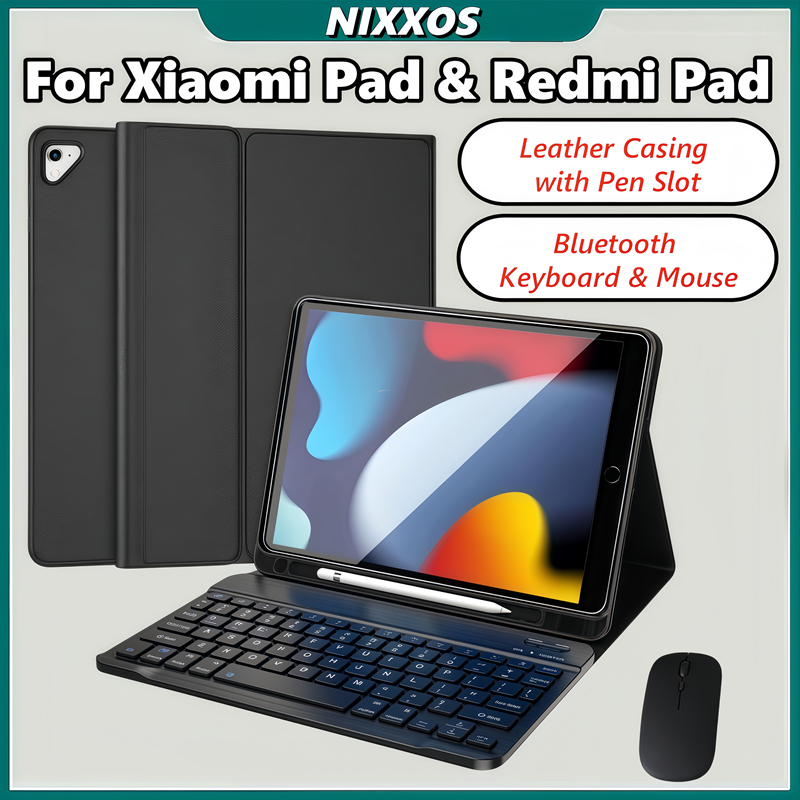 NIXXOS Dành Cho Mi Pad Case Có Bàn Phím Bluetooth Redmi Da Bàn Phím Thông Minh Sạc Cho Mi Pad 6 / 5 / Pro 11 '' Redmi SE 11 '' / Redmi Pad2 11 '' XIAOMI