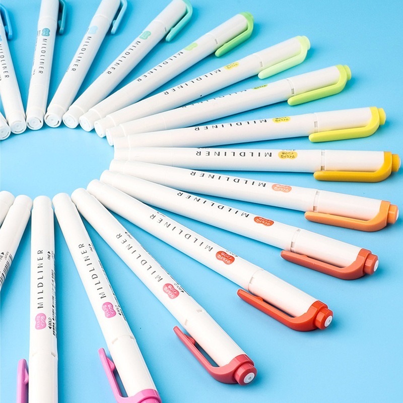 1 Chiếc ZEBRA WKT7 Bút Đánh Dấu Hai Đầu Bút Đánh Dấu Màu Mới Mildliner Ánh Sáng Màu Bút Đánh Dấu Sinh Viên Đặc Biệt