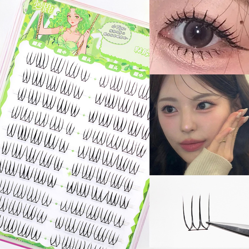 【free glue】Hiệu ứng 3D Hàng mi riêng lẻ Mở rộng mi giả tự nhiên cho người đam mê mi hoặc người mới bắt đầu