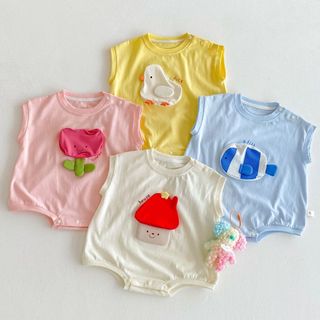 Bộ áo liền quần mùa hè mềm mại thoải mái cho bé sơ sinh (0-24 tháng)