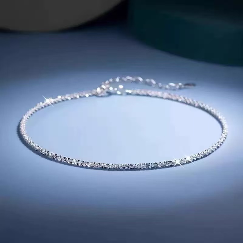 Vòng tay ngôi sao bạc S925 đơn giản Phù hợp với bông tuyết Vòng tay nữ độc đáo