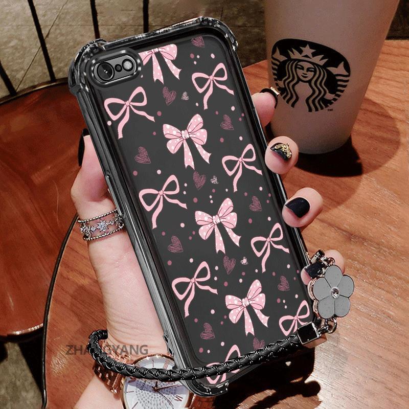 Ốp Lưng Cho iPhone 7 iPhone 8 iPhone 6 iPhone 6s Mạ Điện Bốn Góc Chống Sốc Vỏ Điện Thoại Thẩm Mỹ Vòng Tay Thiết Kế Mới Hoạt Hình bowknot TPU Silicon Mềm case
