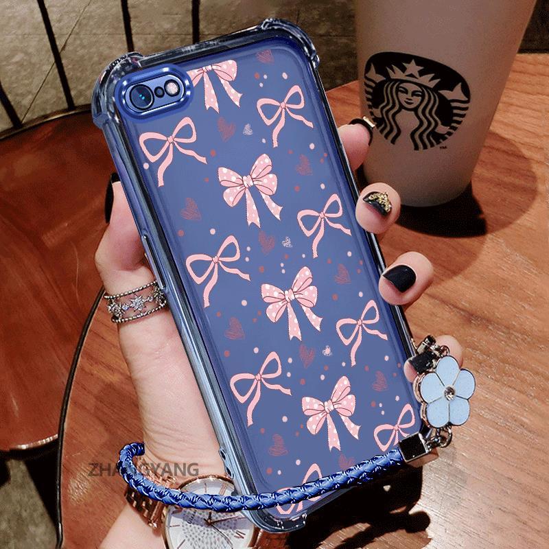Ốp Lưng Cho iPhone 7 iPhone 8 iPhone 6 iPhone 6s Mạ Điện Bốn Góc Chống Sốc Vỏ Điện Thoại Thẩm Mỹ Vòng Tay Thiết Kế Mới Hoạt Hình bowknot TPU Silicon Mềm case