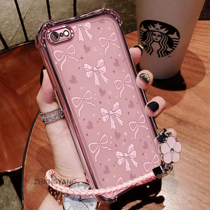 Ốp Lưng Cho iPhone 7 iPhone 8 iPhone 6 iPhone 6s Mạ Điện Bốn Góc Chống Sốc Vỏ Điện Thoại Thẩm Mỹ Vòng Tay Thiết Kế Mới Hoạt Hình bowknot TPU Silicon Mềm case
