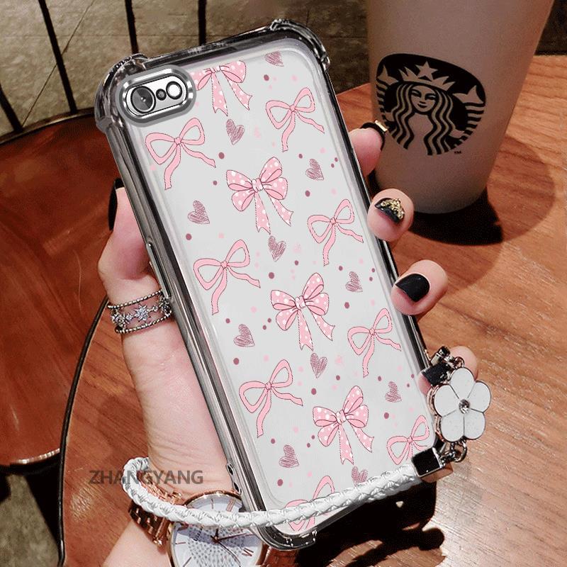 Ốp Lưng Cho iPhone 7 iPhone 8 iPhone 6 iPhone 6s Mạ Điện Bốn Góc Chống Sốc Vỏ Điện Thoại Thẩm Mỹ Vòng Tay Thiết Kế Mới Hoạt Hình bowknot TPU Silicon Mềm case