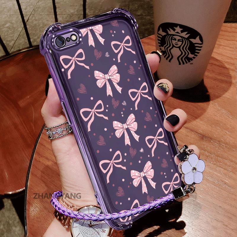 Ốp Lưng Cho iPhone 7 iPhone 8 iPhone 6 iPhone 6s Mạ Điện Bốn Góc Chống Sốc Vỏ Điện Thoại Thẩm Mỹ Vòng Tay Thiết Kế Mới Hoạt Hình bowknot TPU Silicon Mềm case