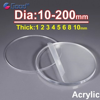 Tấm Acrylic trong suốt tròn Tấm nhựa Plexglass Dia 10mm-200mm Độ dày 1 2 3 4 5 6 8 10mm