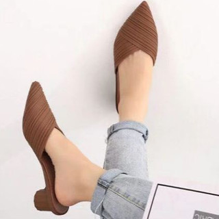 Xăng đan Mũi Nhọn ASDFGER, Dép Gót Thấp Chống Trơn Trượt Chống Trơn Trượt, Giày Mùa Hè Cổ Điển Mùa Hè