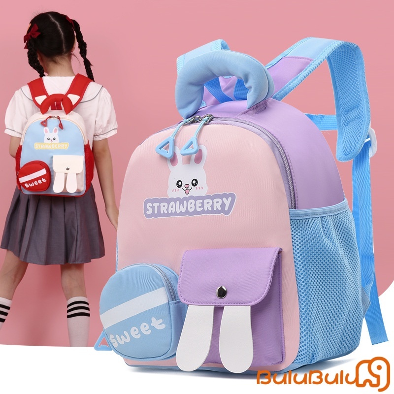 Ba lô mẫu giáo cho bé trai bé gái, thỏ hoạt hình dễ thương Dung tích lớn Túi đi học nhẹ 3-6 tuổi