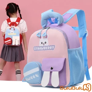 Ba lô mẫu giáo cho bé trai bé gái, thỏ hoạt hình dễ thương Dung tích lớn Túi đi học nhẹ 3-6 tuổi