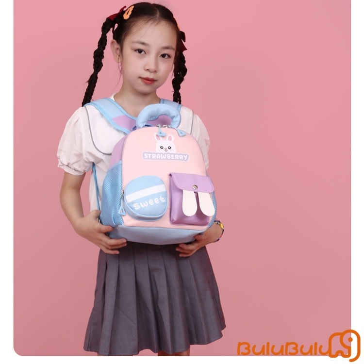 Ba lô mẫu giáo cho bé trai bé gái, thỏ hoạt hình dễ thương Dung tích lớn Túi đi học nhẹ 3-6 tuổi