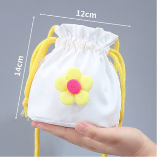 Túi vải canvas hướng dương đeo chéo trẻ em có thể đựng kẹo và khăn giấy