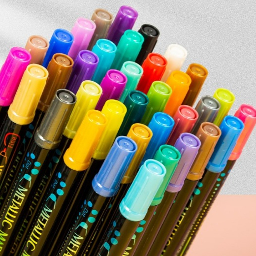 GN6300 Kim loại hai đầu 36 màu Bút đánh dấu gốc nước diy Vẽ tay graffiti Áp dụng bút đánh dấu màu