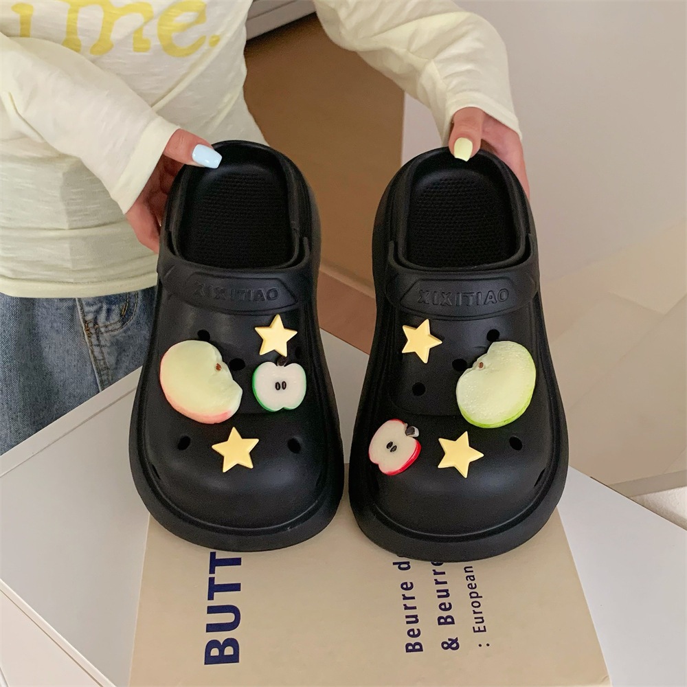 XIXITIAO Dép Sandal Dễ Thương EVA Đế Dày Tăng Chiều Cao Nữ Mùa Hè Đi Biển Dép