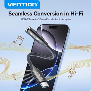 Vention USB Type C sang 3.5mm DAC Chip Bộ chuyển đổi tai nghe USB C sang 3.5 Cáp Aux cho PC cho Macbook Air Pro Samsung Galaxy Google Pixel