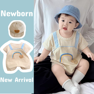 Bé trai sơ sinh Cotton hoạt hình dễ thương Quần yếm gấu phù hợp với áo liền quần mùa hè mềm mại và thoải mái (0-24 tháng