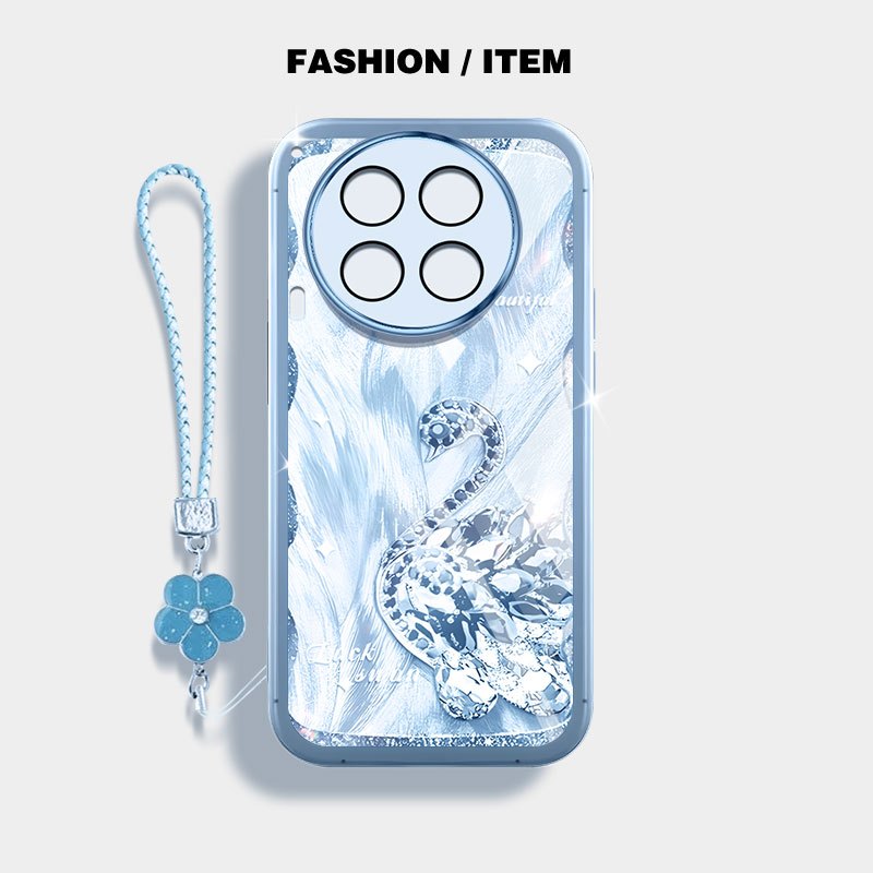 YBD Cho Tecno Camon 30 Pro Camon 30S Pro CL6 CL6K CL7 CLA5 Vỏ Điện Thoại Bướm Và Thiên Nga Sang Trọng Vỏ Trong Suốt