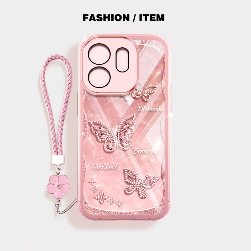 YBD Cho Infinix Smart 10 Plus Smart 9 HD Hot 50i Tecno Spark GO 2 POP 10 X6531 X6531B X6532 X6532C Vỏ Điện Thoại Bướm Và Thiên Nga Sang Trọng