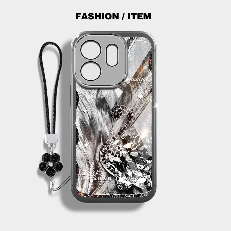 YBD Cho Infinix Smart 10 Plus Smart 9 HD Hot 50i Tecno Spark GO 2 POP 10 X6531 X6531B X6532 X6532C Vỏ Điện Thoại Bướm Và Thiên Nga Sang Trọng