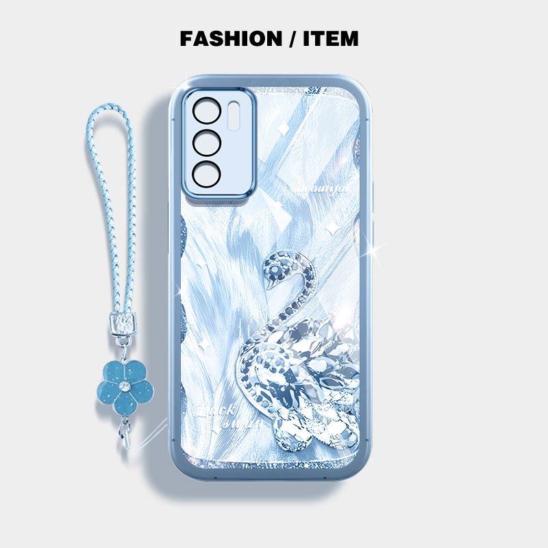 YBD Cho OPPO A16 A16S A54S A15 A15S A35 A53 A33 A32 A55 A56 A53S A16K A16E 4G Vỏ Điện Thoại Bướm Sang Trọng Và Thiên Nga