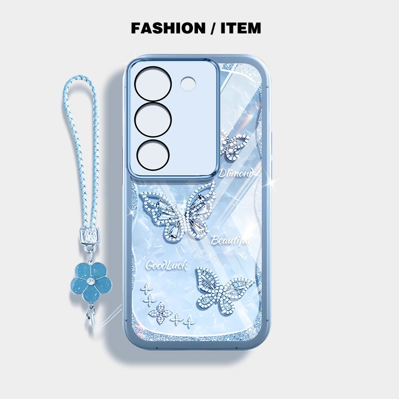 YBD Cho Vivo V29E Y200 5G V27 Pro V27E V29 Pro 5G Ốp Điện Thoại Vỏ Trong Suốt Bướm Và Thiên Nga Sang Trọng