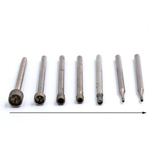 0.8mm-5mm Quay Kim Cương Burr Lõi Khoan Bit Khắc 2.35mm Chân Cho Đá Thủy Tinh Ngọc Khắc Mài Đầu Rỗng Dụng Cụ Quay