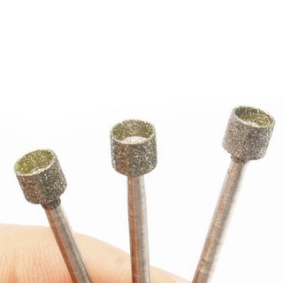 0.8mm-5mm Quay Kim Cương Burr Lõi Khoan Bit Khắc 2.35mm Chân Cho Đá Thủy Tinh Ngọc Khắc Mài Đầu Rỗng Dụng Cụ Quay