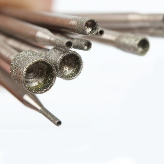 0.8mm-5mm Quay Kim Cương Burr Lõi Khoan Bit Khắc 2.35mm Chân Cho Đá Thủy Tinh Ngọc Khắc Mài Đầu Rỗng Dụng Cụ Quay