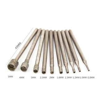 0.8mm-5mm Quay Kim Cương Burr Lõi Khoan Bit Khắc 2.35mm Chân Cho Đá Thủy Tinh Ngọc Khắc Mài Đầu Rỗng Dụng Cụ Quay