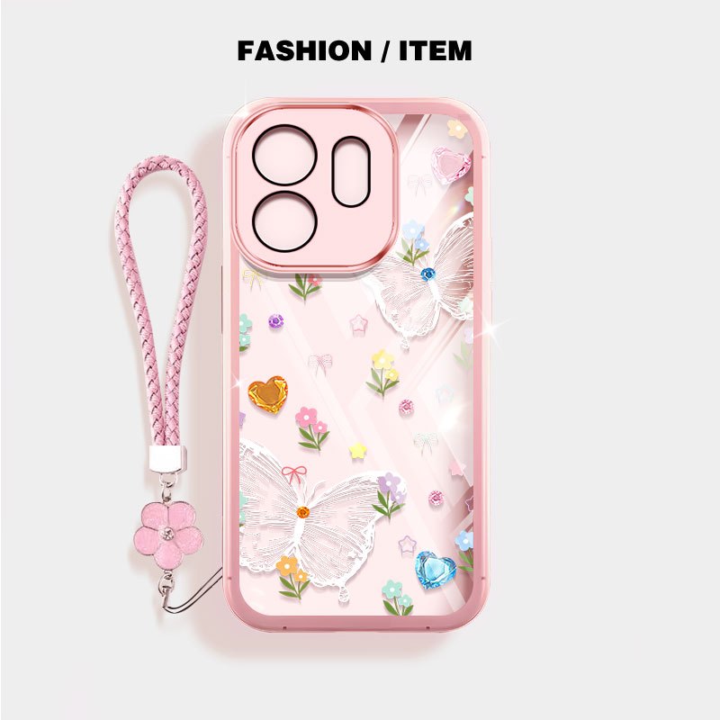 YBD Dành Cho Infinix Smart 20 10 Plus Smart 9 HD Hot 50i Tecno Spark GO 2 POP 10 X6840B X6725B _ C X6531 X6531B X6532 X6532C Vỏ Điện Thoại Mùa Xuân Tươi Bướm Trắng