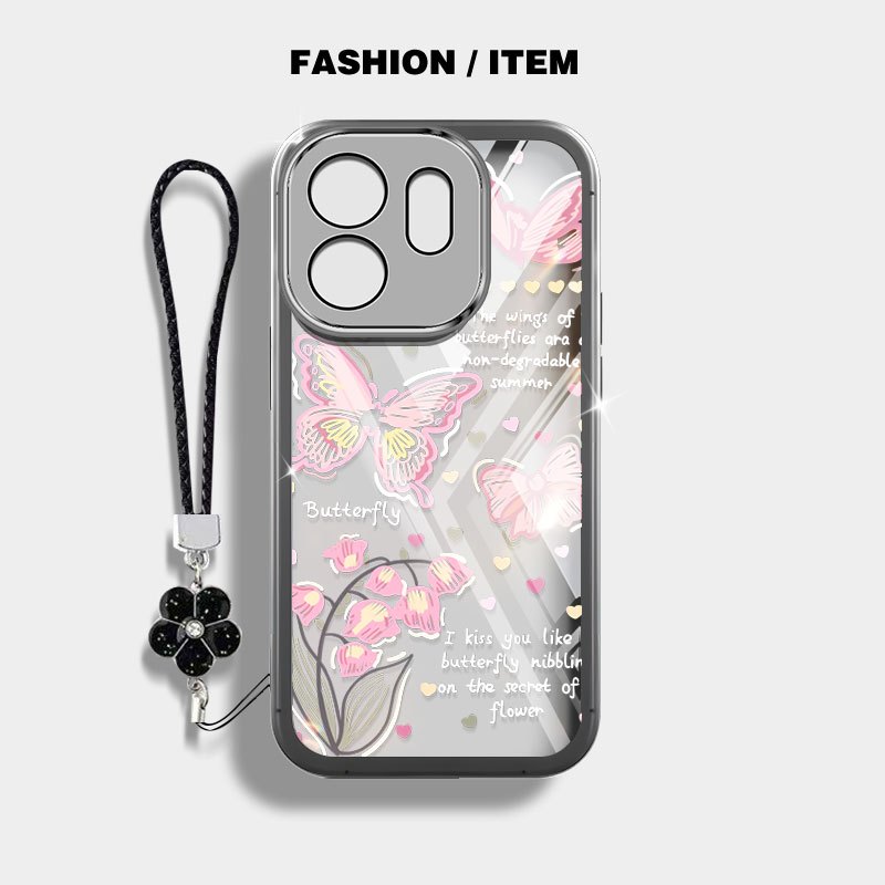 YBD Dành Cho Infinix Smart 20 10 Plus Smart 9 HD Hot 50i Tecno Spark GO 2 POP 10 X6840B X6725B _ C X6531 X6531B X6532 X6532C Vỏ Điện Thoại Mùa Xuân Tươi Bướm Trắng
