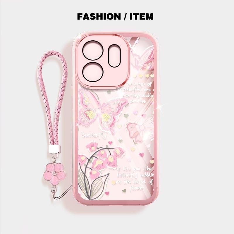 YBD Dành Cho Infinix Smart 20 10 Plus Smart 9 HD Hot 50i Tecno Spark GO 2 POP 10 X6840B X6725B _ C X6531 X6531B X6532 X6532C Vỏ Điện Thoại Mùa Xuân Tươi Bướm Trắng