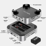 ACASIS 10Gpbs MINI Enclosure Docking station Tương thích với Thunderbolt 4 / 3 USB-C với HDMI, SD / TF 3.0, 4xUSB-A 3.1, 2xM.2 & 30W PD Sạc cho Mac mini / trạm nối máy tính xách tay — ảnh 2