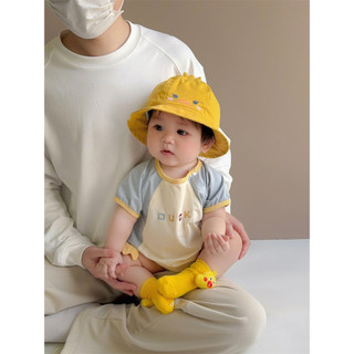 Sơ Sinh Bé Trai Bé Gái Hoạt Hình Dễ Thương Vịt Nhỏ Lắp Áo Liền Quần Mềm Mại Cotton (0-24 tháng)