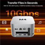 ACASIS 10Gpbs MINI Enclosure Docking station Tương thích với Thunderbolt 4 / 3 USB-C với HDMI, SD / TF 3.0, 4xUSB-A 3.1, 2xM.2 & 30W PD Sạc cho Mac mini / trạm nối máy tính xách tay — ảnh 5