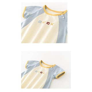 Sơ Sinh Bé Trai Bé Gái Hoạt Hình Dễ Thương Vịt Nhỏ Lắp Áo Liền Quần Mềm Mại Cotton (0-24 tháng)