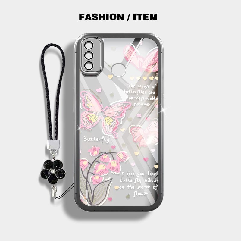 YBD Cho Tecno Spark 6 Go Spark Go 2020 2021 Hot 20 4G X6726 X6726B X6726C KE5j KE5k Vỏ Điện Thoại Mùa Xuân Tươi Bướm Trắng