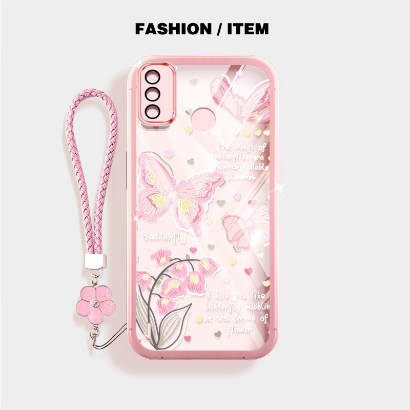 YBD Cho Tecno Spark 6 Go Spark Go 2020 2021 Hot 20 4G X6726 X6726B X6726C KE5j KE5k Vỏ Điện Thoại Mùa Xuân Tươi Bướm Trắng