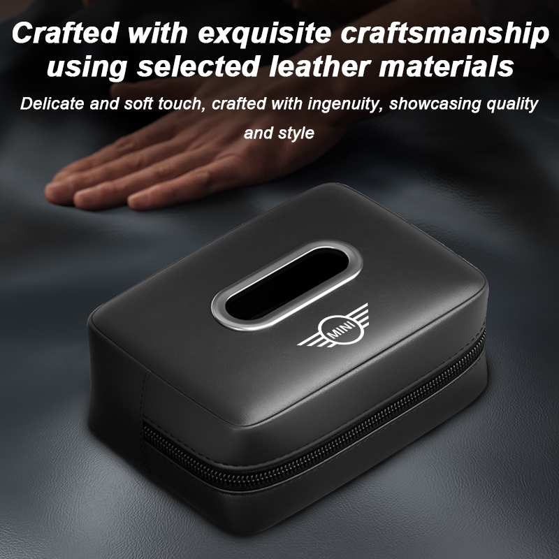 1 Chiếc Logo Ô Tô Khăn Giấy Giá Đỡ Da Ô Tô Seatback Khăn Ăn Túi Mini Cooper Một S R50 R53 R56 R60 F55 F56 R57