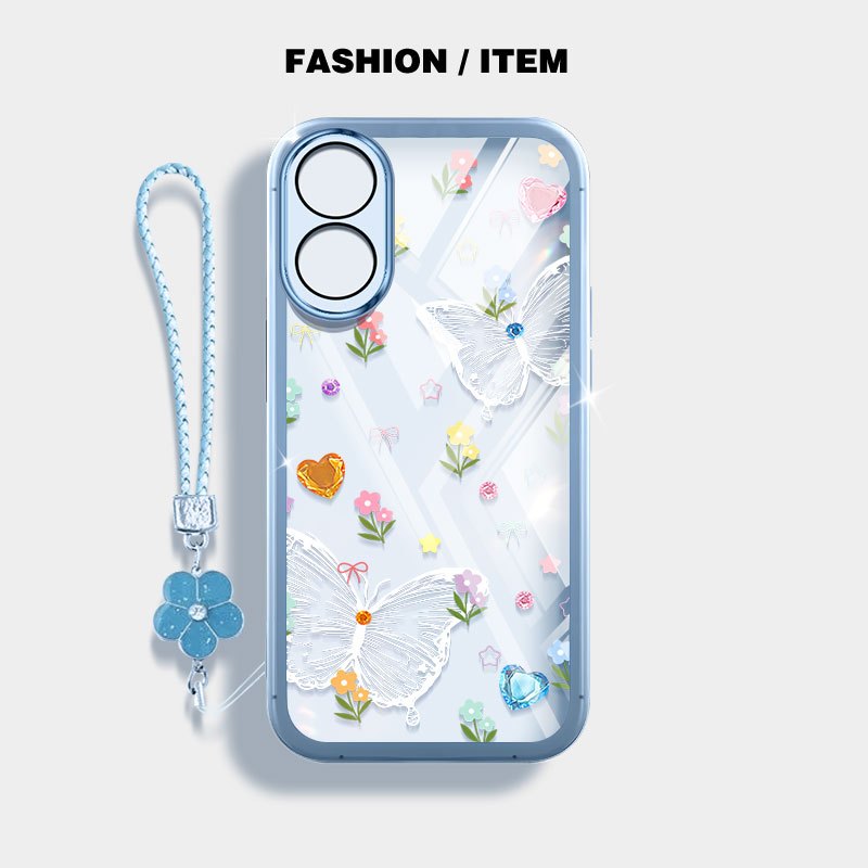 YBD Cho OPPO A78 4G 5G A79 A38 A18 A58 A60 A1X A2X A2 5G Ốp Điện Thoại Mùa Xuân Tươi Bướm Trắng