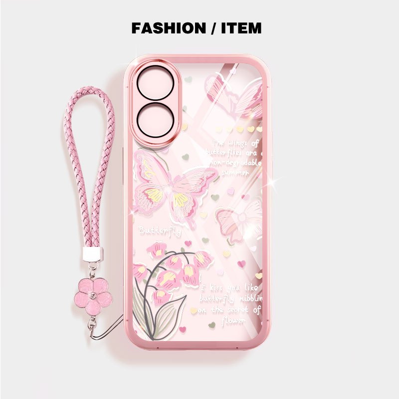 YBD Cho OPPO A78 4G 5G A79 A38 A18 A58 A60 A1X A2X A2 5G Ốp Điện Thoại Mùa Xuân Tươi Bướm Trắng