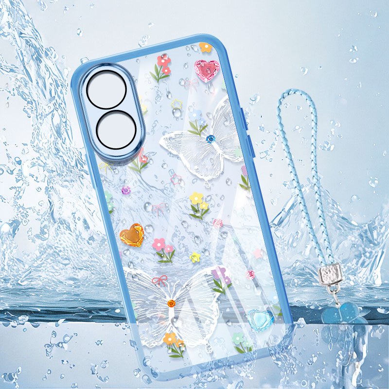 YBD Cho OPPO A78 4G 5G A79 A38 A18 A58 A60 A1X A2X A2 5G Ốp Điện Thoại Mùa Xuân Tươi Bướm Trắng