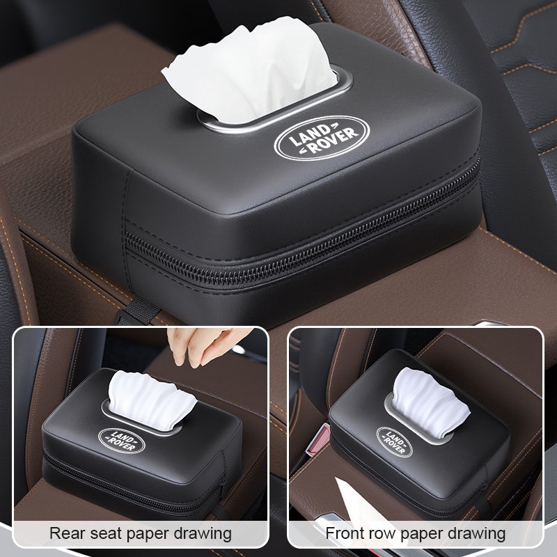 1 Chiếc Da Ô Tô Khăn Giấy Ốp Lưng Co Giãn Dây Đeo Khăn Ăn Xe Hơi Giá Đỡ Cho Land Rover Range Rover Evoque Velar Freelander Defender Discovery