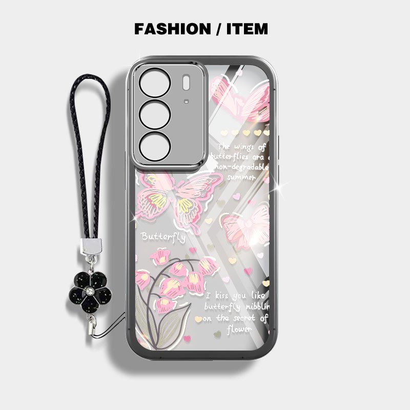 YBD Cho OPPO A5 2025 5G A5i Pro Ốp Lưng Điện Thoại Mùa Xuân Tươi Trắng Bướm